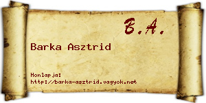 Barka Asztrid névjegykártya